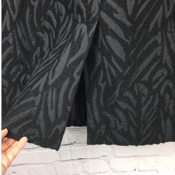 Dana Buchman Embroidered Zebra-like Print Mob Wife Black Lightweight 3/4 Coat M - Picture 5 of 13